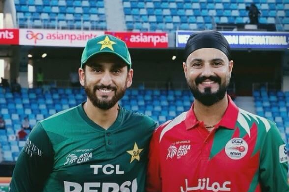 Pakistan vs Oman cricket match highlights – players in action during the game