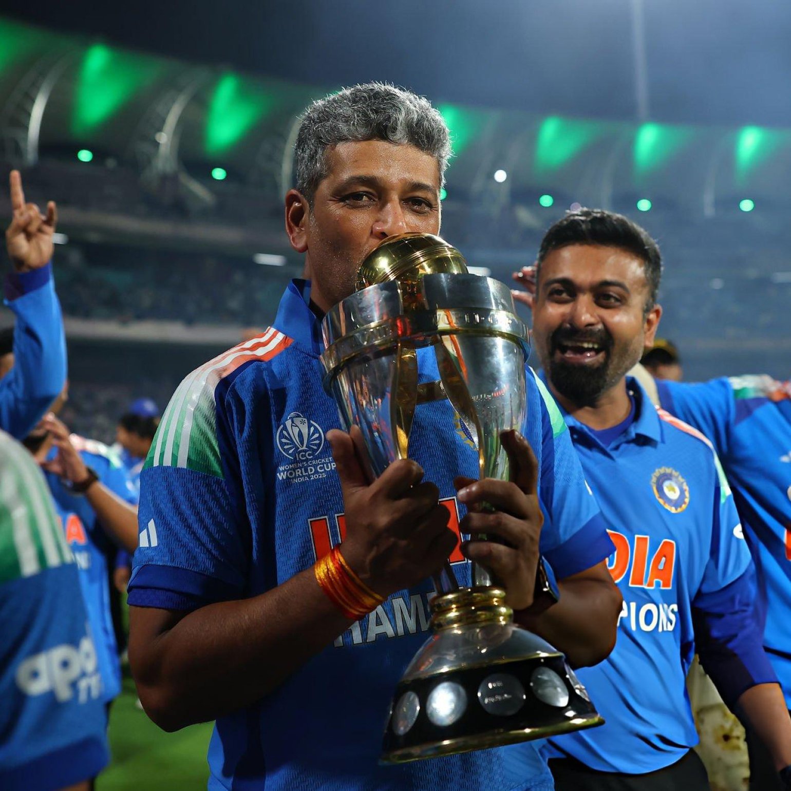 Amol Muzumdar at Maharashtra’s Varsha Bungalow, celebrating India’s 2025 Women’s Cricket World Cup victory