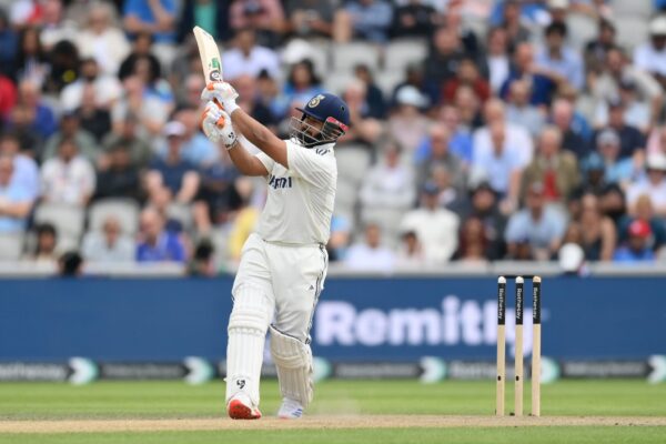 Indian batsman playing a shot during the India vs South Africa Test match at Eden Gardens 2025